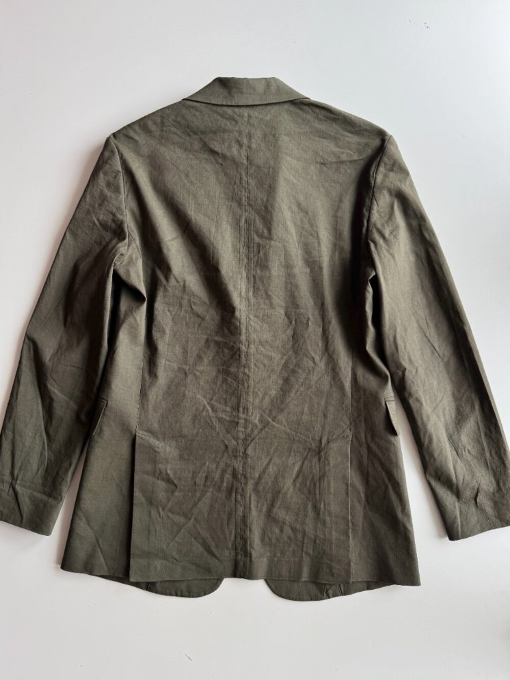 2pc THEORY Eco Crunch Olive Green Linen Blend Chino Blazer Suit Set, Size 2/4 - Picture 7 of 16